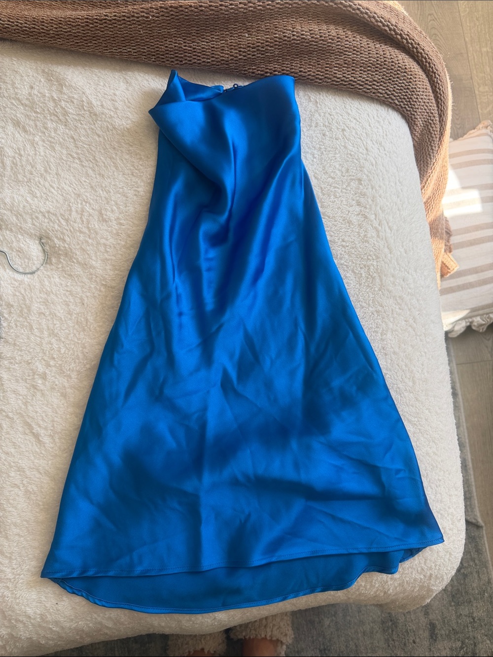 Zara Electric Blue Satin Tank Dress